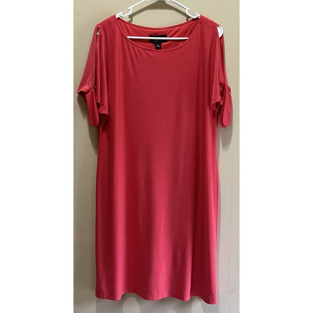 RN Studio Size Lg Coral Dress with Open Shoulder EUC